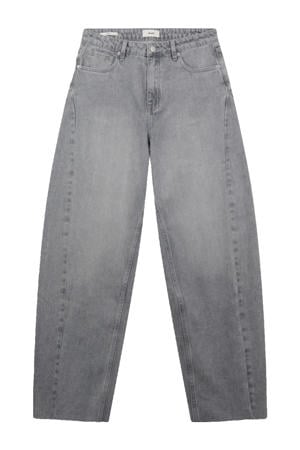 high waist barrel jeans grey denim