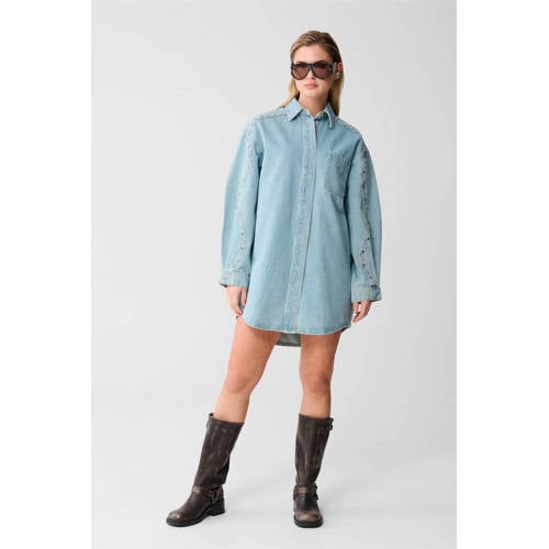 Shoeby denim blousejurk light blue denim afbeelding