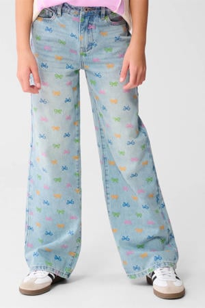 high waist straight leg jeans light blue denim
