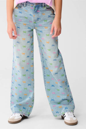 high waist straight leg jeans light blue denim