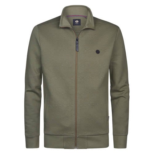 Petrol Industries sweatvest met textuur groen afbeelding