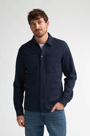 regular casual overhemd donkerblauw