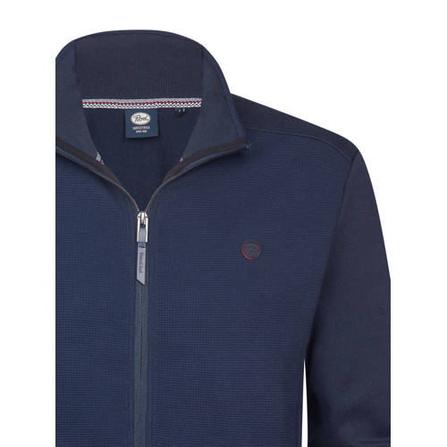 Petrol Industries sweatvest met textuur donkerblauw afbeelding