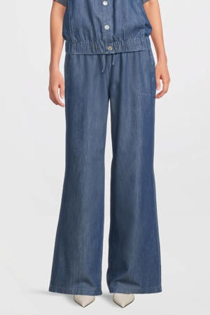 regular waist broek medium blue denim