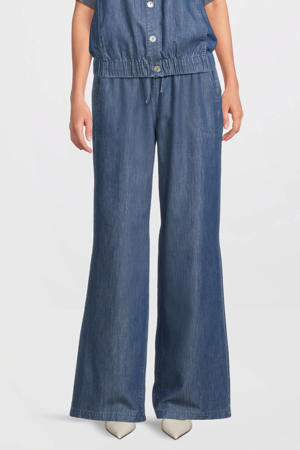 regular waist broek medium blue denim