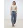 Suncoo gebloemde gebreid vest beige met pailletten