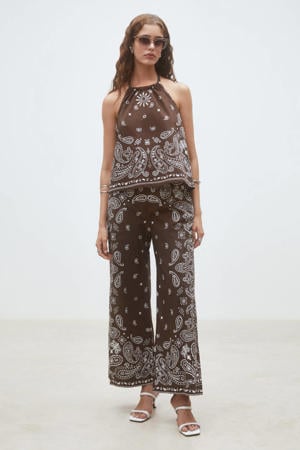 top met paisley print bruin