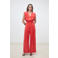 Suncoo wide leg high waist broek rood