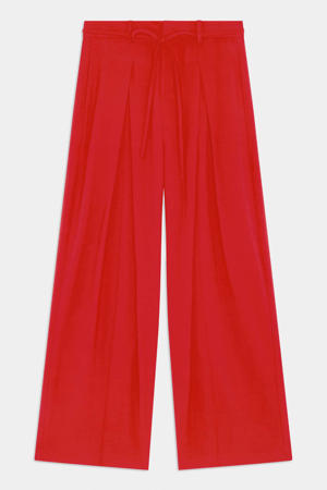 wide leg high waist broek rood