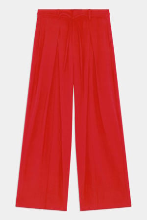 wide leg high waist broek rood