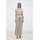Suncoo wide leg high waist gestreepte broek crème