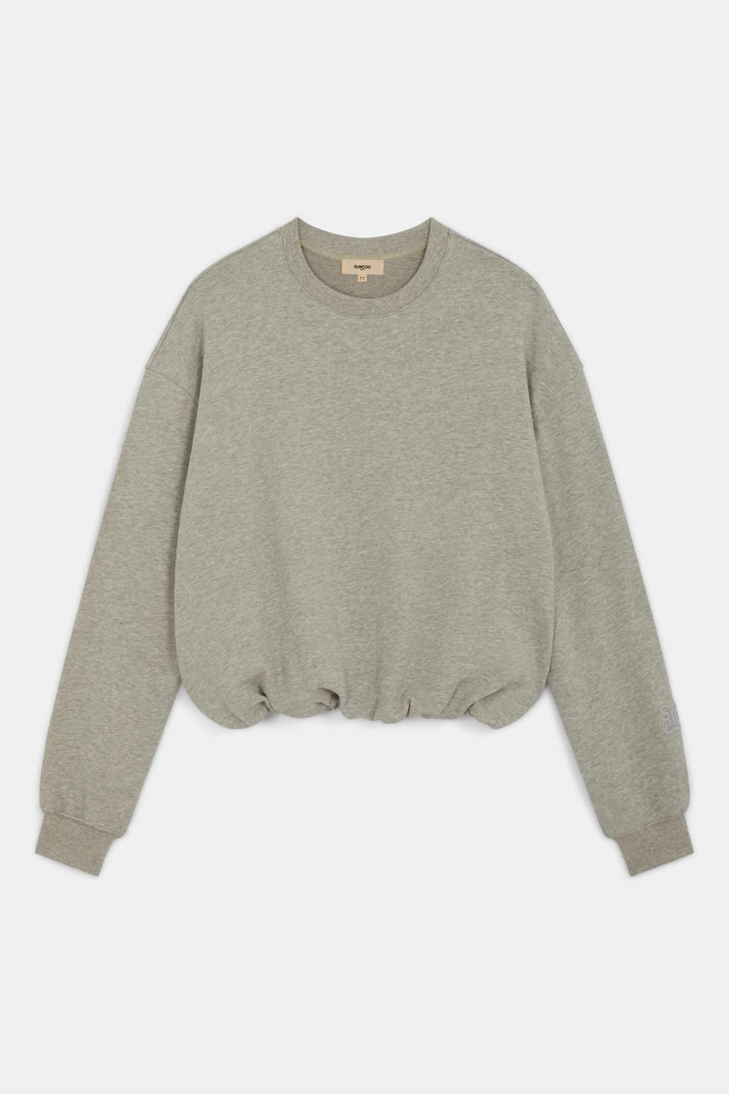 Grijze dames Suncoo sweater met effen, lange mouwen en ronde hals
