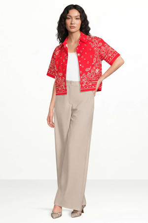 blouse met paisley print rood