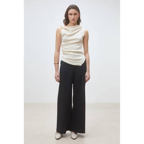 Suncoo wide leg high waist broek zwart afbeelding