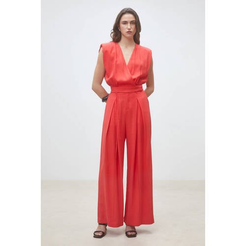 Suncoo wide leg high waist broek rood afbeelding