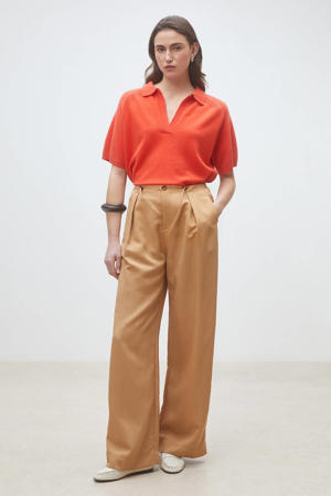 top met wol koraalrood