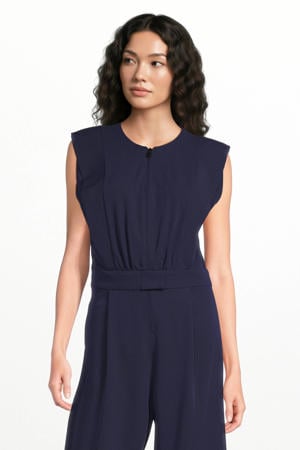 gestreepte jumpsuit beige