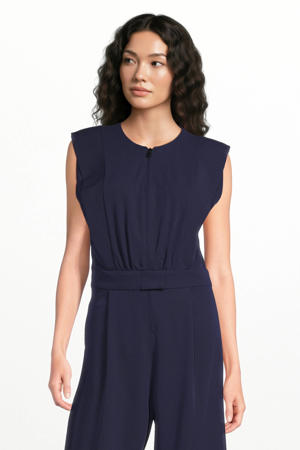 gestreepte jumpsuit beige