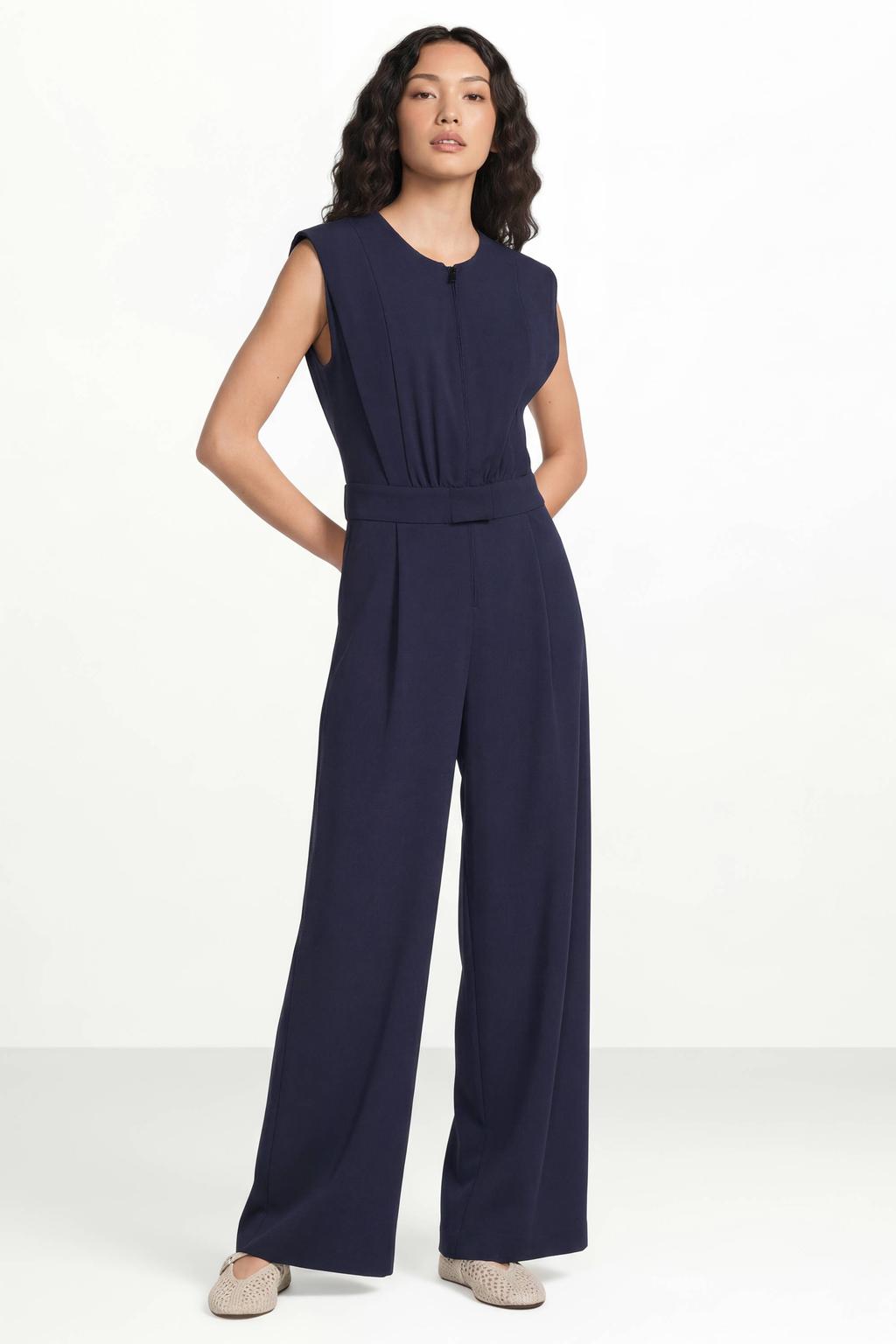 Suncoo gestreepte jumpsuit beige