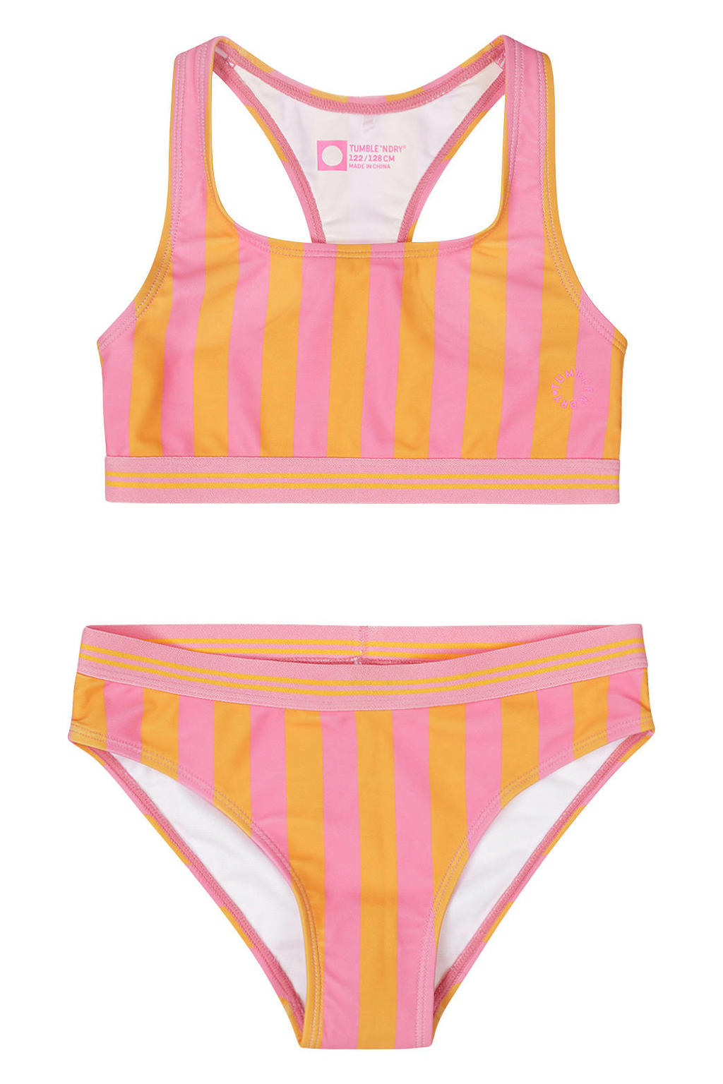 Tumble 'n Dry bikini met streep oranje / roze