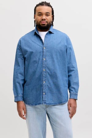 regular casual overhemd Plus Size medium blue denim