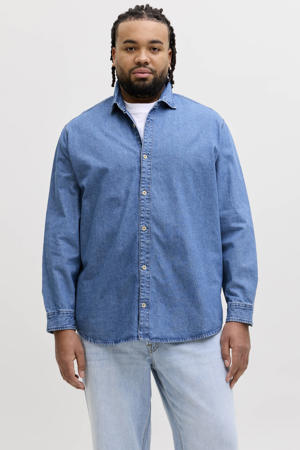 regular casual overhemd Plus Size medium blue denim