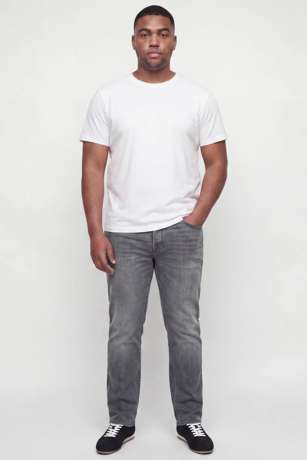 JACK & JONES PLUS SIZE tapered jeans - grey denim