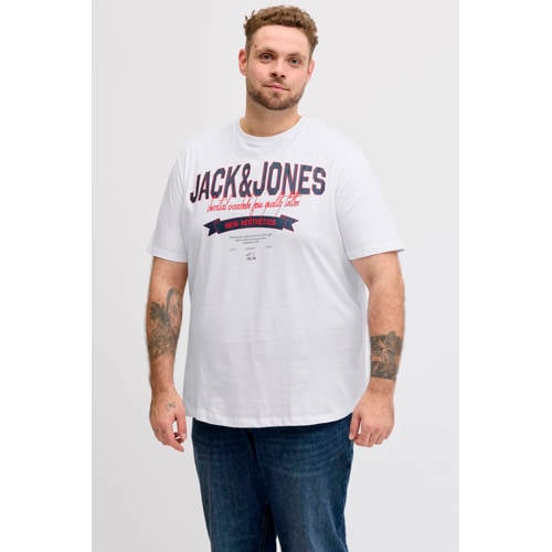 JACK & JONES PLUS SIZE regular T-shirt Plus Size wit afbeelding
