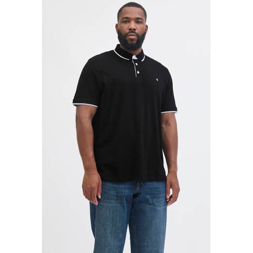 JACK & JONES PLUS SIZE regular polo Plus Size zwart afbeelding