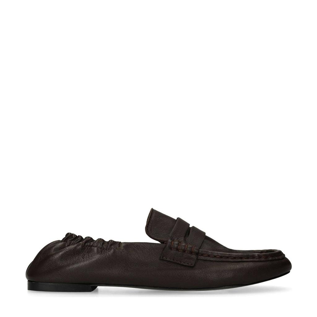 Bruine dames Sacha leren loafers