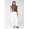 Shoeby top met panterprint bruin broderie