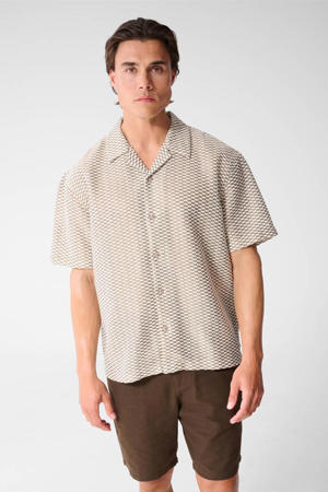 relaxed casual overhemd lichtbruin