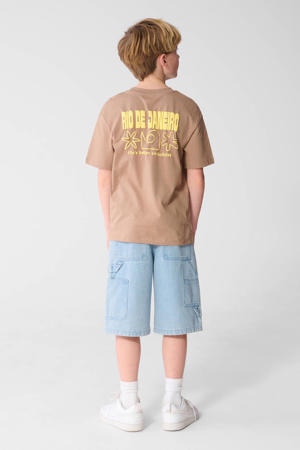 T-shirt met backprint lichtbruin