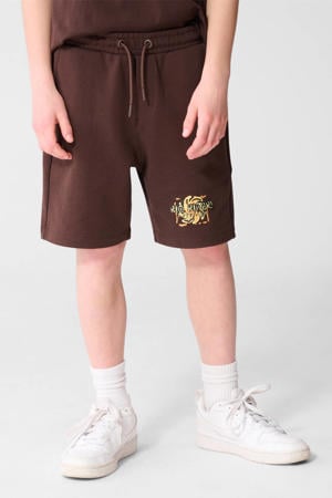 regular sweatshort donkerbruin