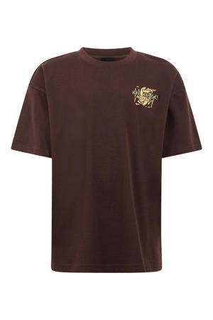 T-shirt met backprint donkerbruin