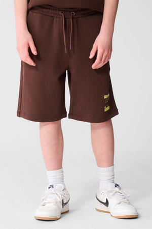regular waist sweatshort donkerbruin