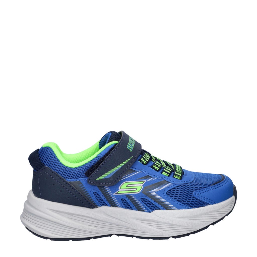 Blauwe jongens Skechers Microspec Tread sneakers van nylon met veters
