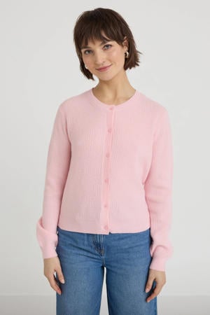 gebreid vest lichtroze