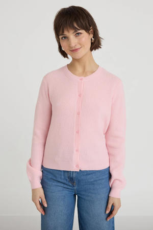 gebreid vest lichtroze