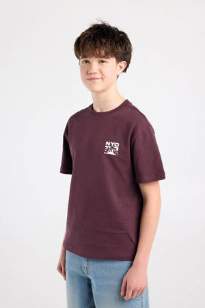 T-shirt met backprint donkerrood