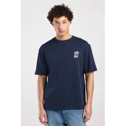 America Today relaxed T-shirt met backprint donkerblauw afbeelding