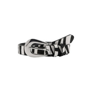 leren riem met zebraprint zwart/wit