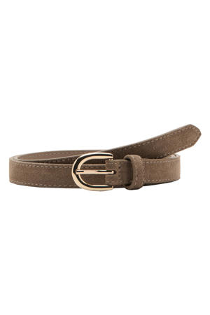 suede riem bruin