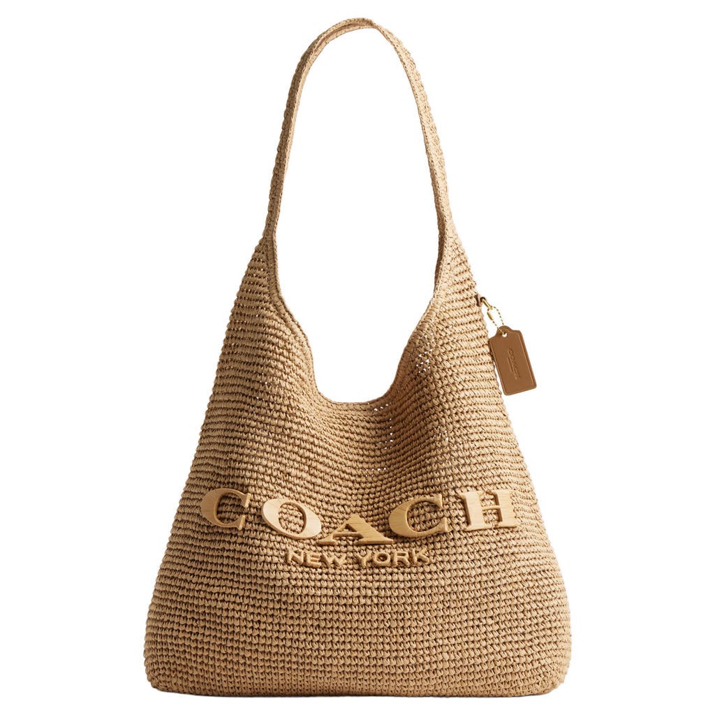 Coach raffia schoudertas Brooklyn 39 naturel