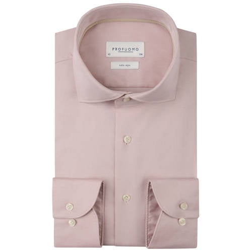 Profuomo slim zakelijk overhemd roze afbeelding