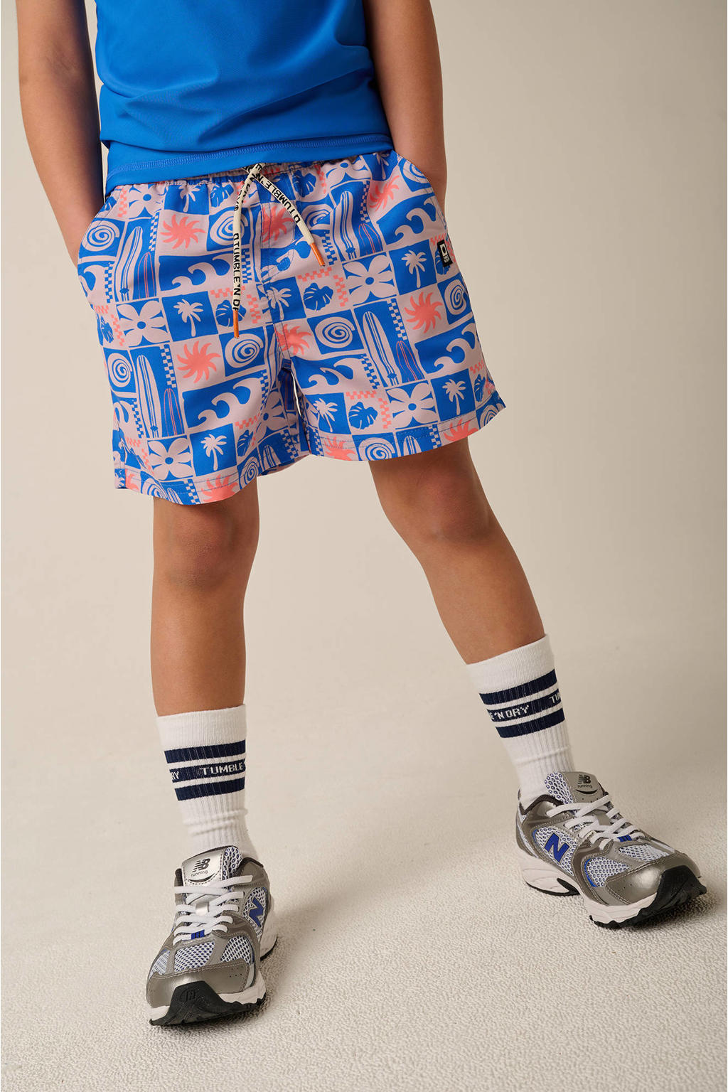Tumble 'n Dry zwemshort met all over print blauw