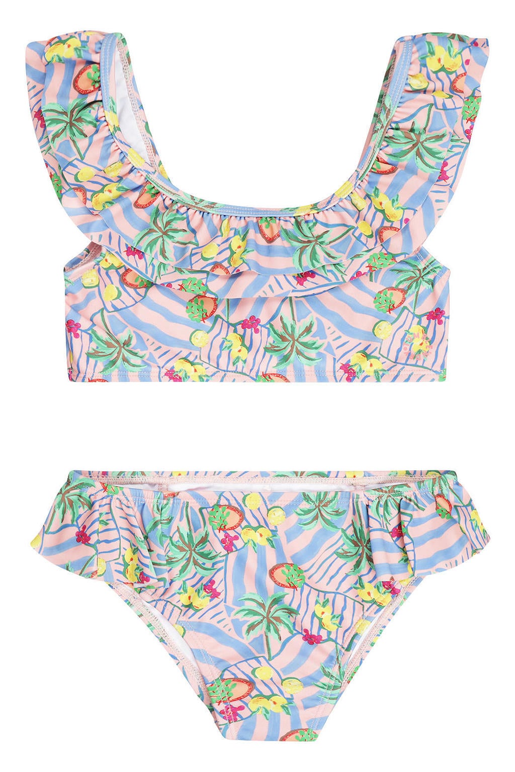 Tumble 'n Dry bikini met ruches en all over print lichtroze
