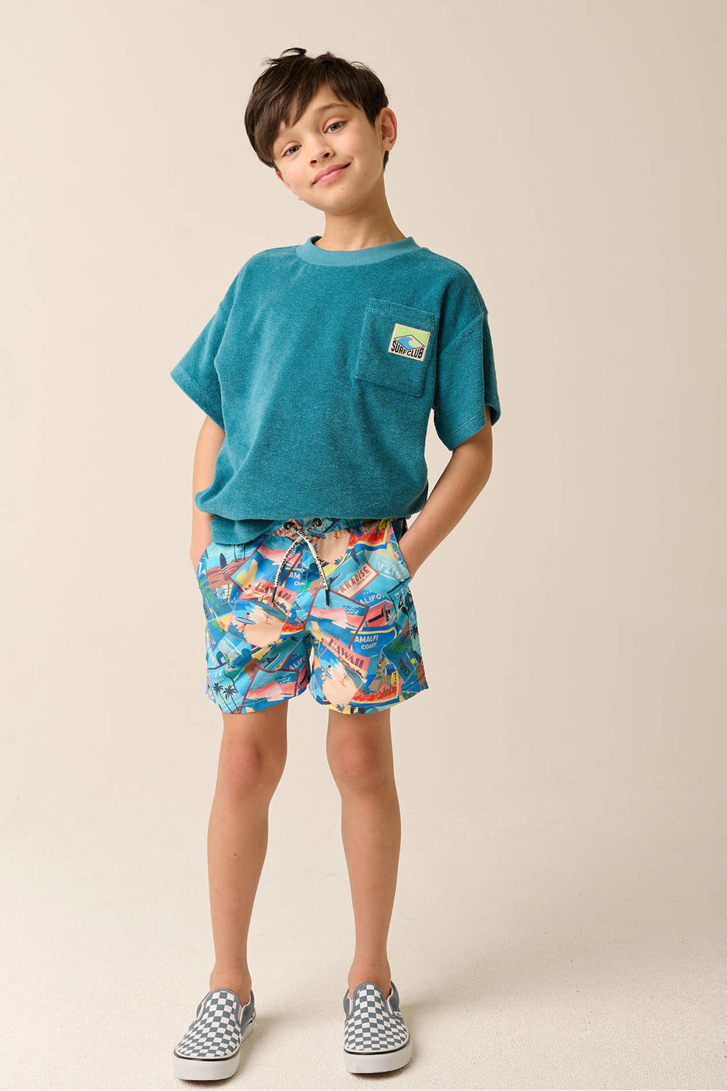 Tumble 'n Dry zwemshort blauw met all over print