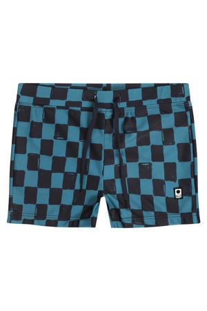 zwemboxer geruit blauw