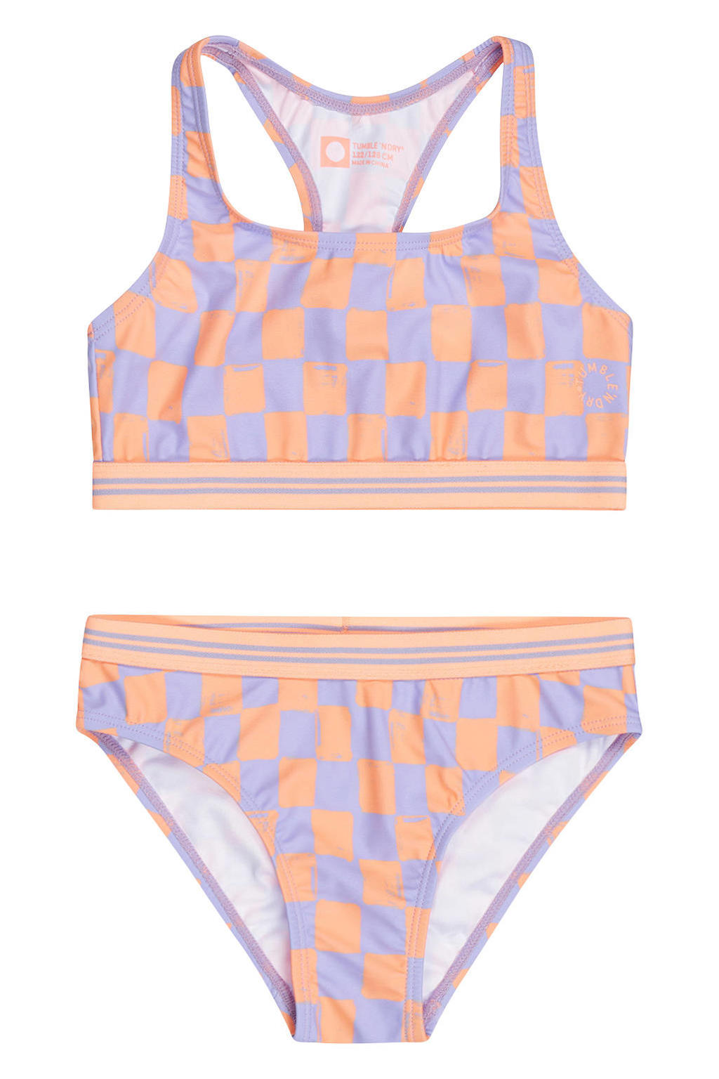Tumble 'n Dry bikini met ruit print lila/roze